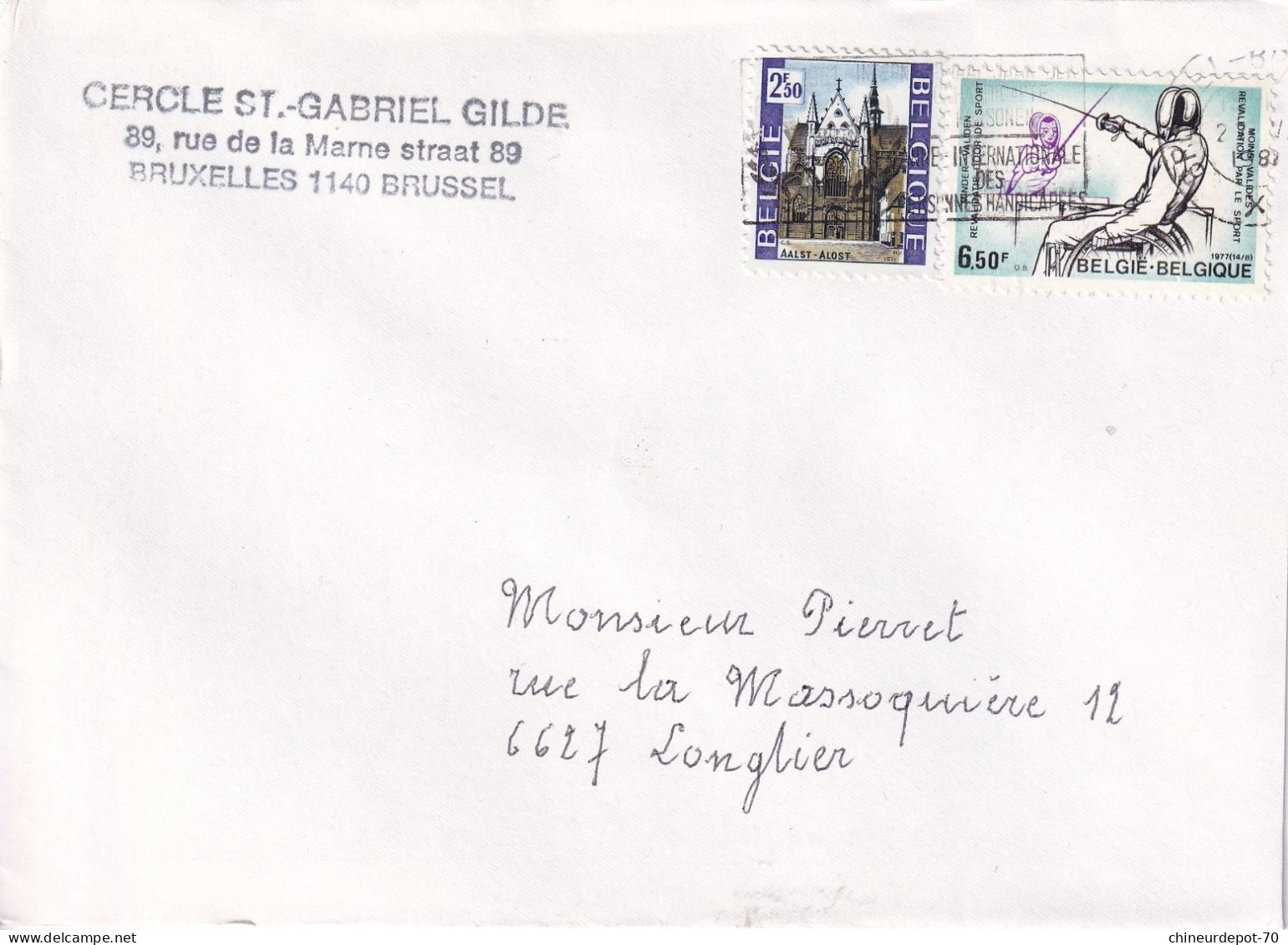 Cercle St Gabriel Gilde  Bruxelles Belgique - Enveloppes