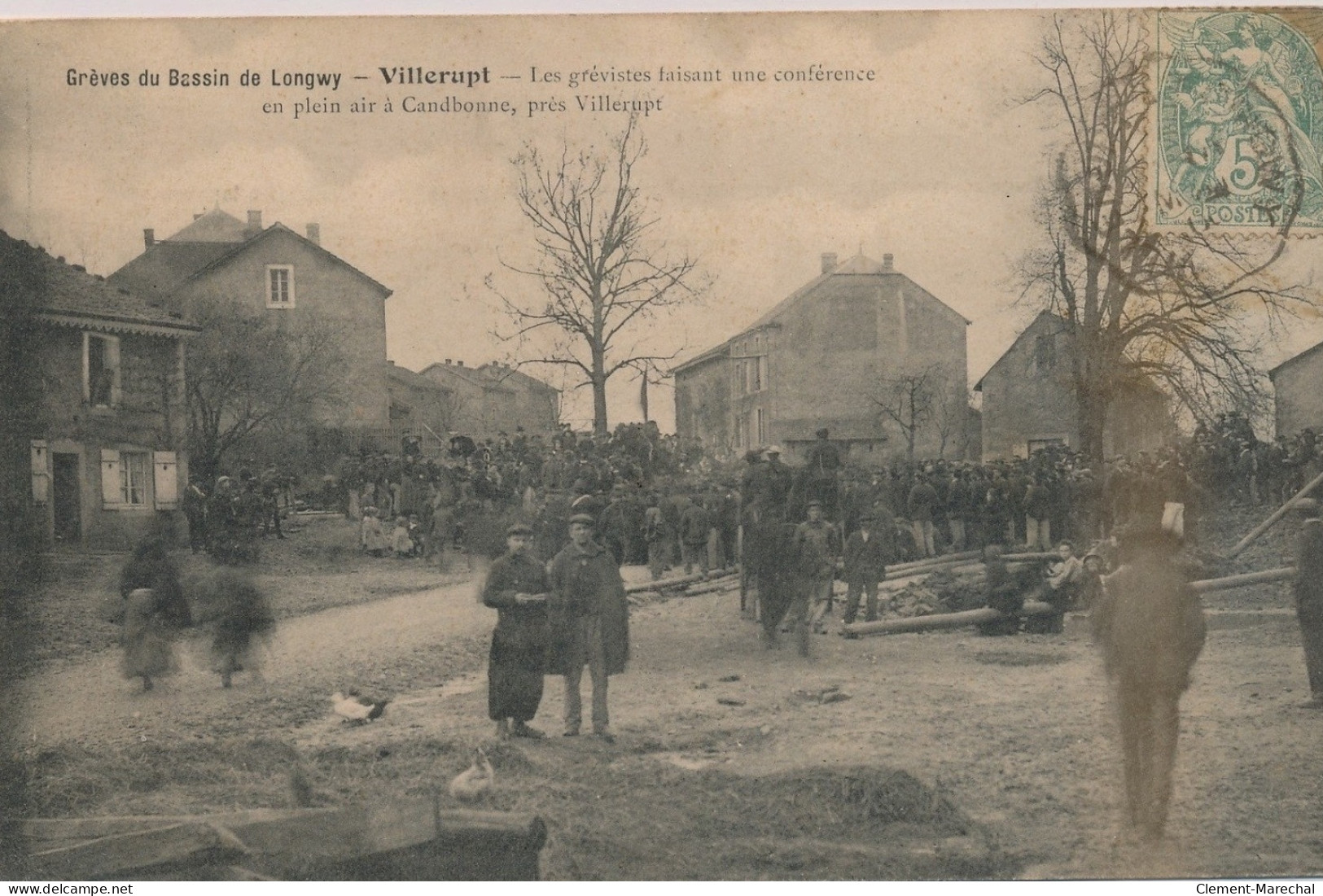 Bassin De LONGWY CANDBONNE-VILLERUPT: Les Grévistes Faisant Une Conférence En Plein Air A Candbonne - Très Bon état - Sonstige & Ohne Zuordnung