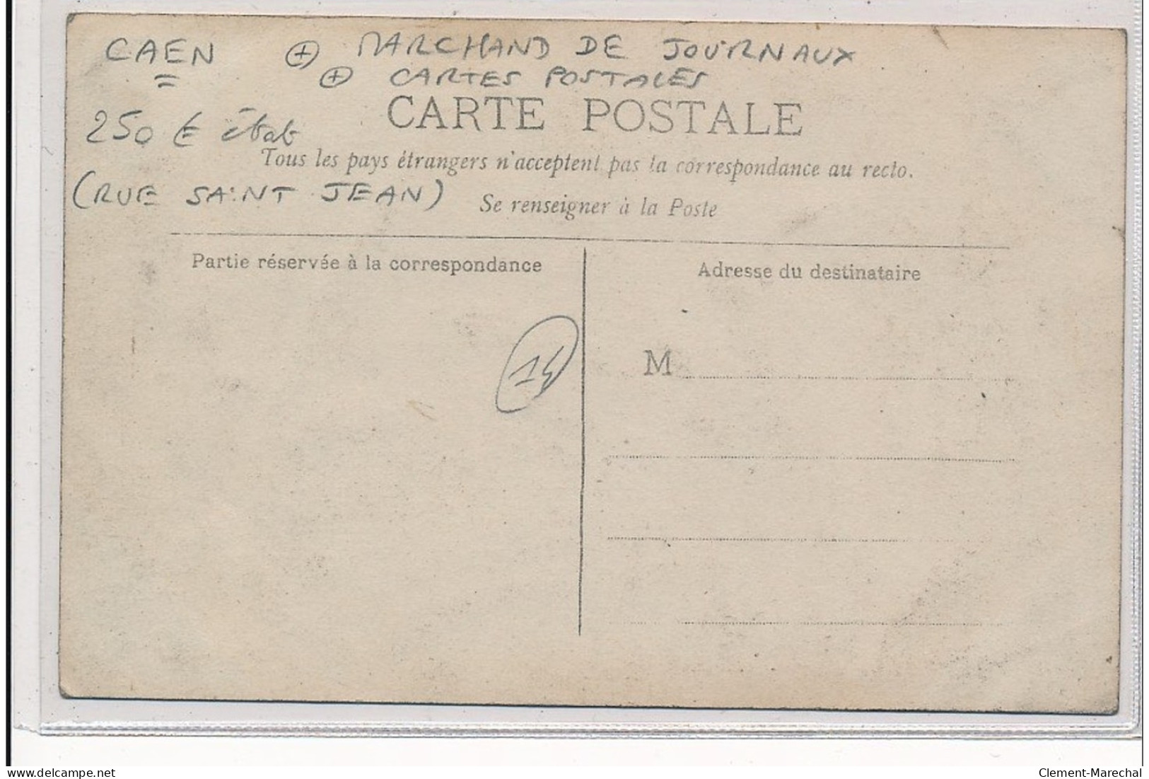 CAEN : Marchand De Journaux, Cartes Postales Rue Saint-jean, Le Petit Parisien - Etat - Caen