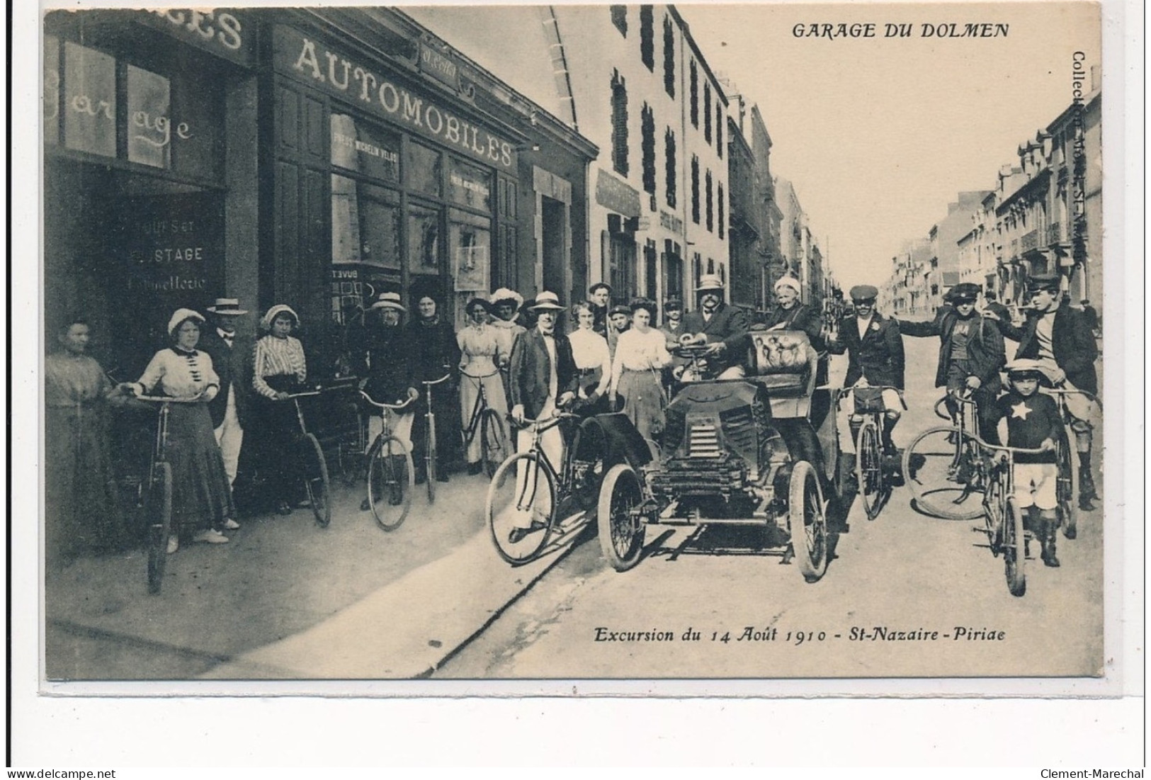 SAINT-NAZAIRE : Garage Du Dolmen, Excursion Du 14 Aout 1910 Saint-nazaire, Piriae - Tres Bon Etat - Saint Nazaire