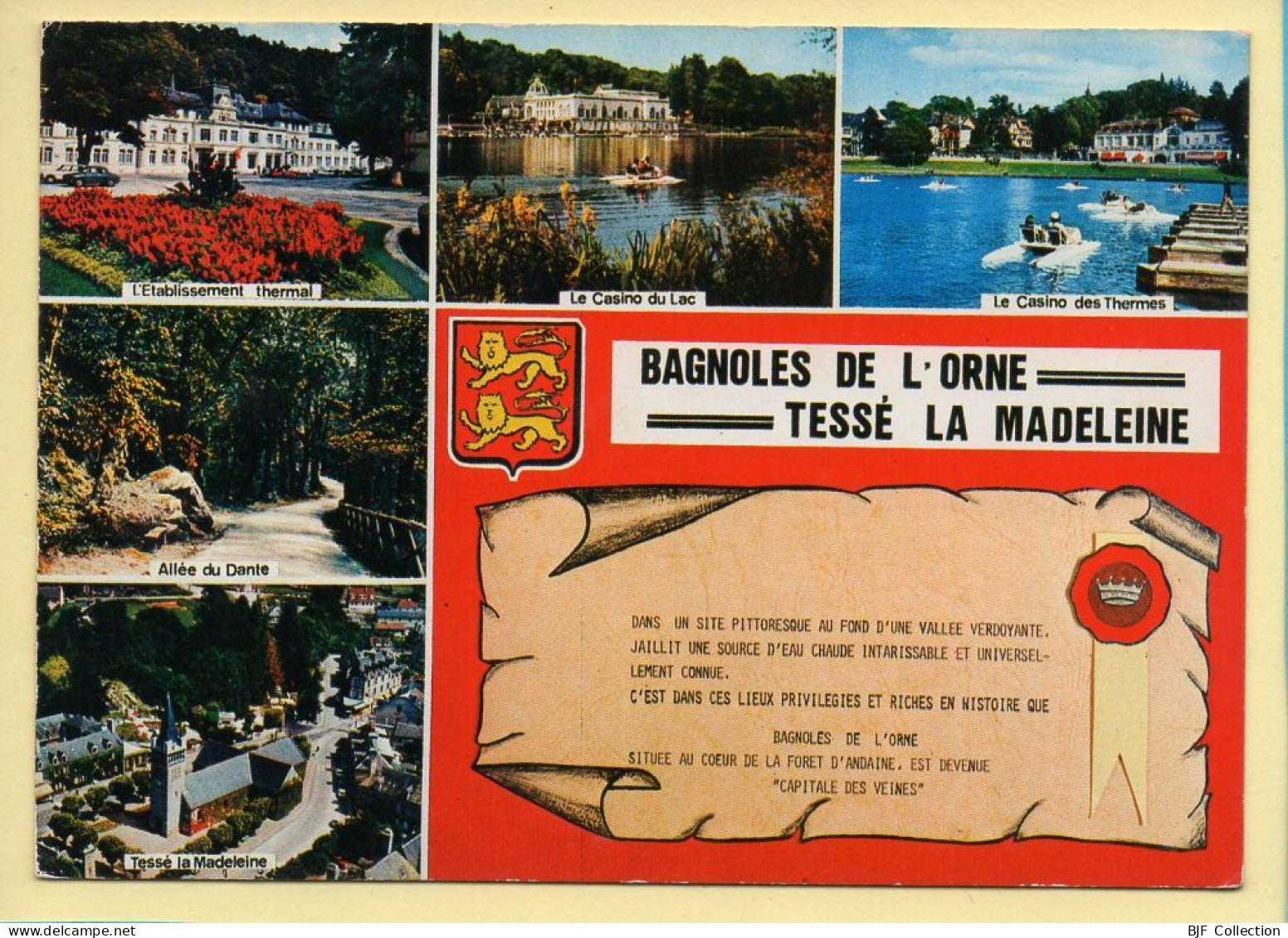 61. BAGNOLES-DE-L'ORNE – Tessé-la-Madeleine / Multivues / Blason / Parchemin (animée) (voir Scan Recto/verso) - Bagnoles De L'Orne