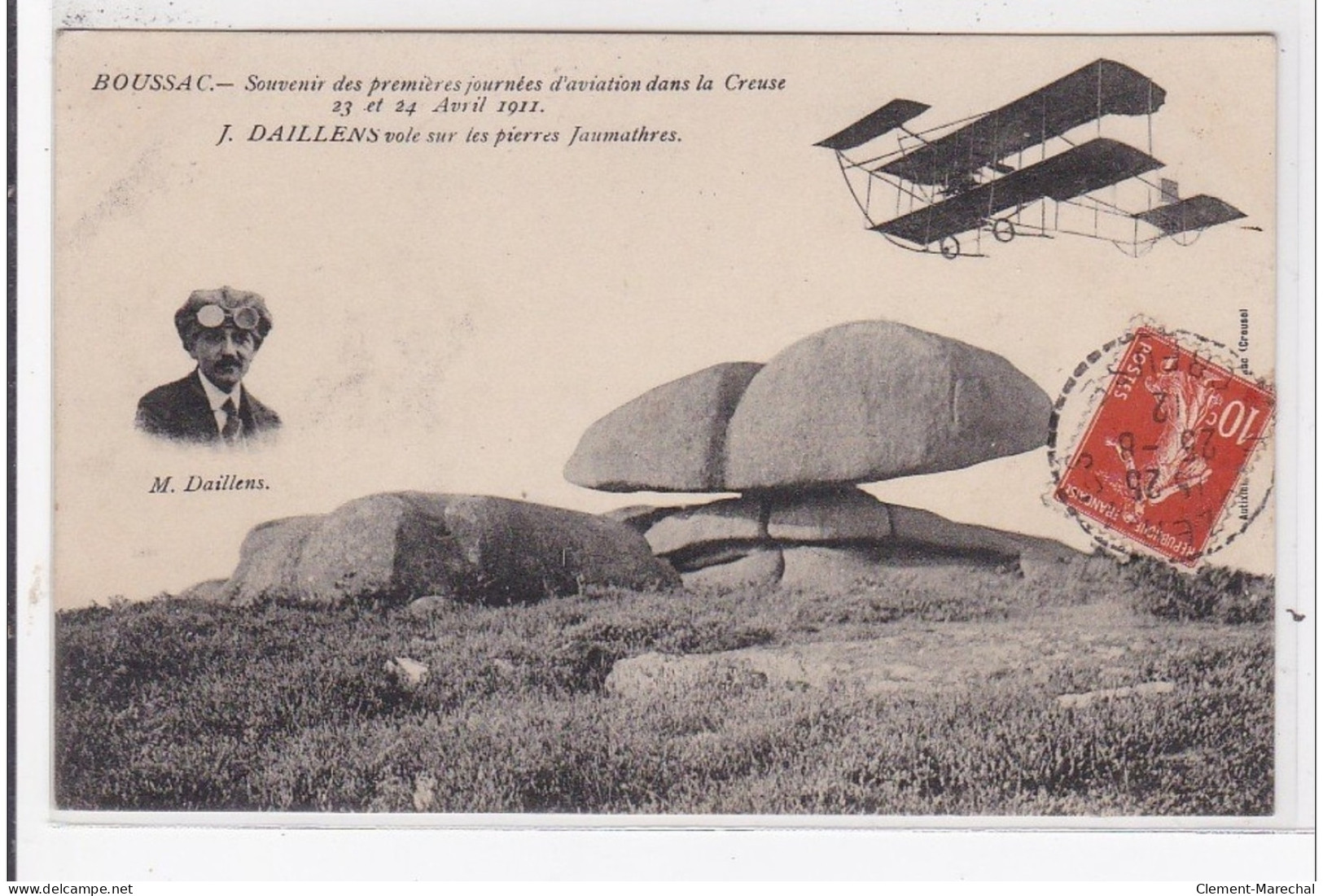 BOUSSAC : Souvenir Des Premières Journées D'aviation Dans La Creuse 23 Et 24 Avril 1911 J.Daillens - Très Bon état - Boussac