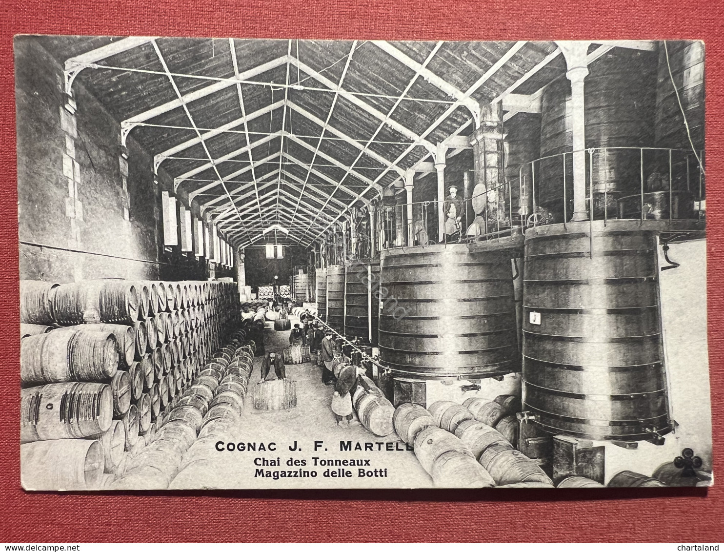 Cartolina Cognac J. F. Martell - Chant Des Tonneaux - Magazzino Delle Botti 1920 - Publicidad