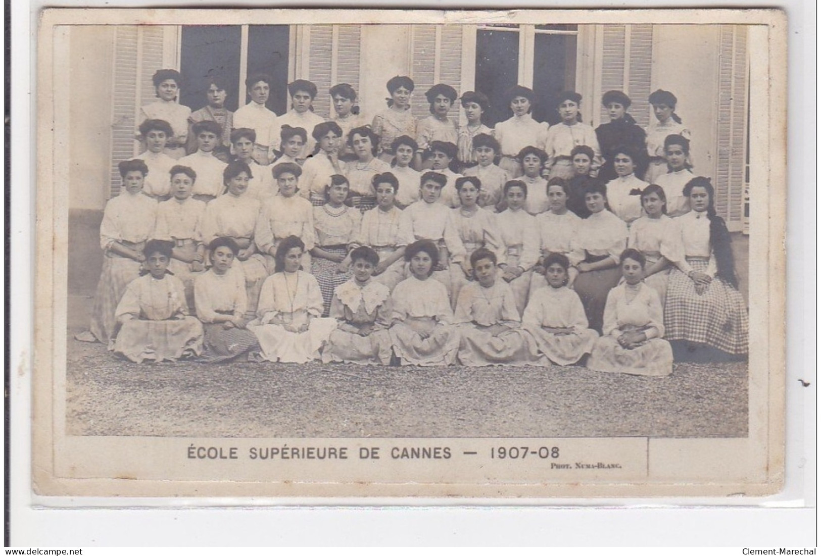 CANNES : école Supérieure De Cannes 1907-1908 - Bon état (déchirure) - Cannes