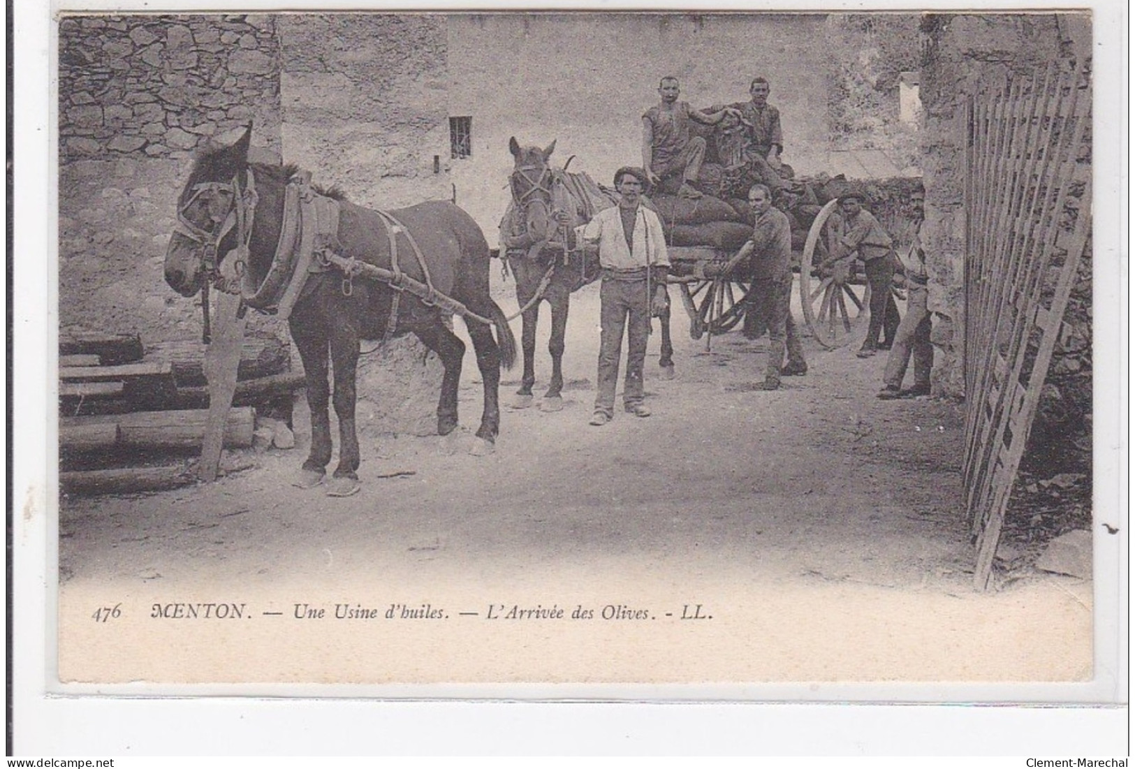 MENTON : Une Usine D'huiles, L'arrivée Des Olives - Très Bon état - Menton