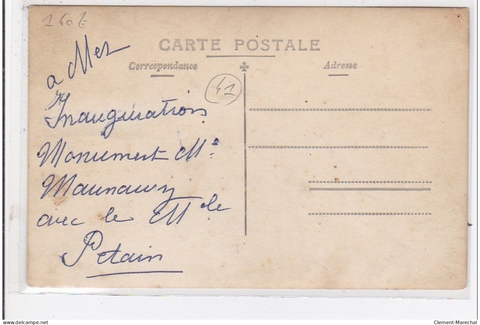 MER : Carte Photo De L'inauguration Du Monument MANOURY Avec Le Maréchal Pétain - Très Bon état - Mer