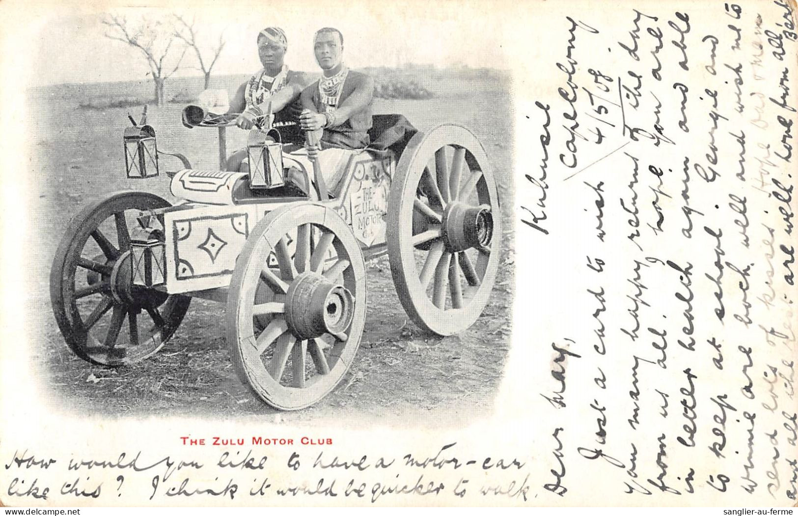 CPA / AFRIQUE DU SUD / THE ZULU MOTOR CLUB / VOITURE ANCIENNE / ETHNIQUE - Afrique Du Sud