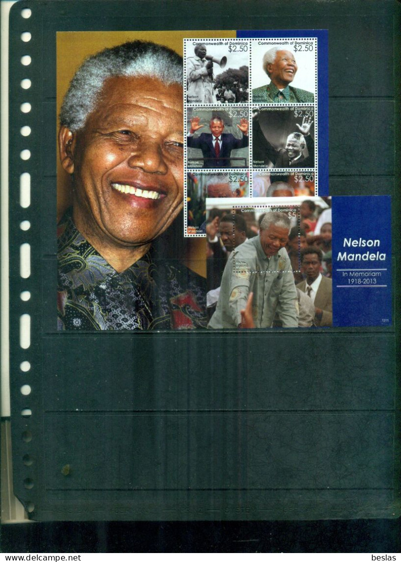 DOMINICA HOMMAGE A NELSON MANDELA  6 VAL + BF NEUFS A PARTIR DE 3 EUROS - Dominique (1978-...)