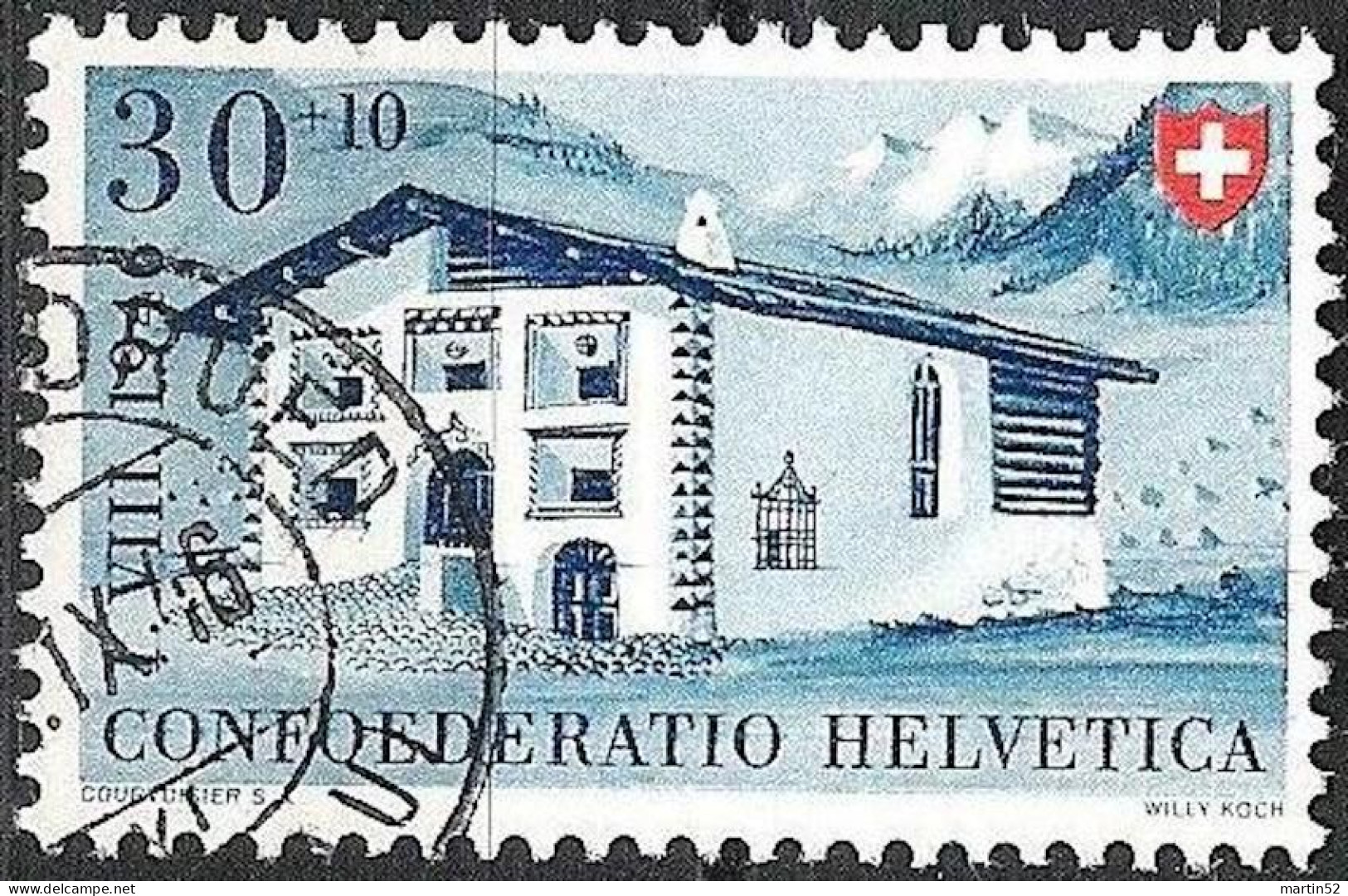 Schweiz Suisse Pro Patria 1946: Engadiner-Haus Zu WII 33 Mi 474 Yv 431 Mit ⊙ SCHMIEDRUED ?.IX.46 AARGAU (Zu CHF 23.00) - Usati