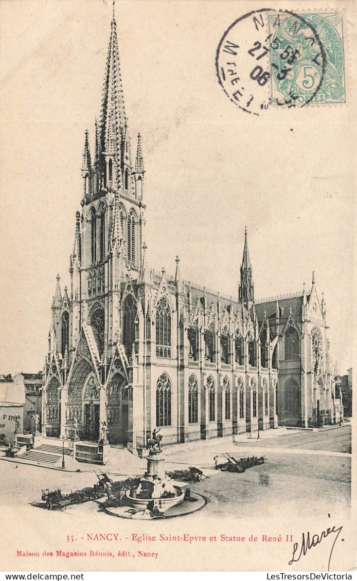 FRANCE - Nancy - Vue Sur L'église Saint Epvre Et Statue De René I I - Vue Générale - Carte Postale Ancienne - Nancy