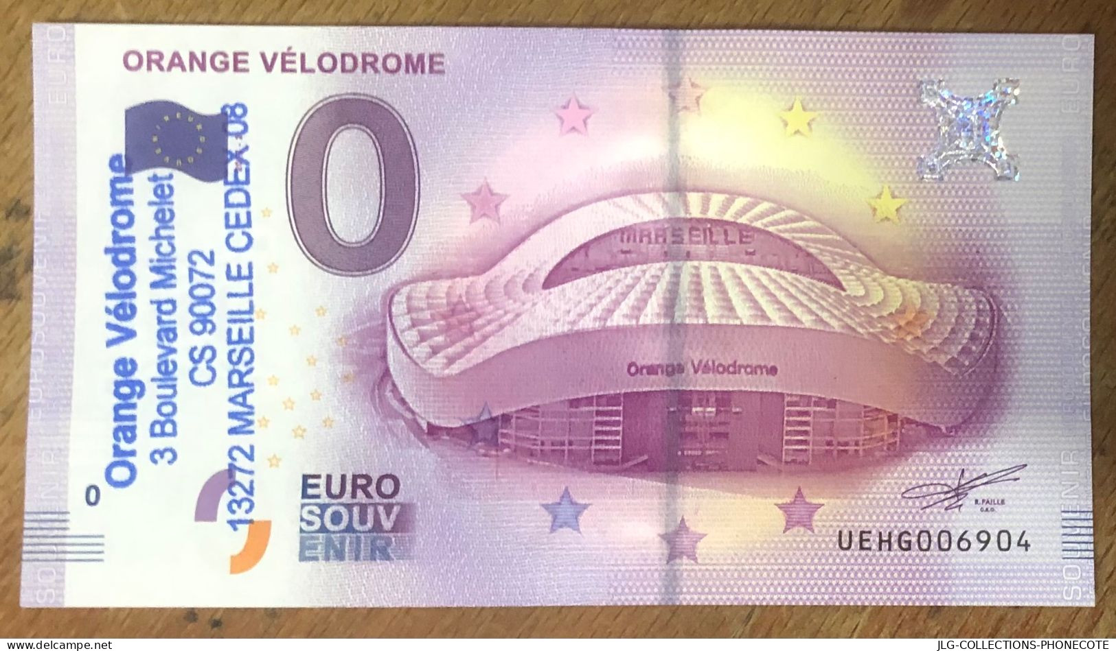 2017 BILLET 0 EURO SOUVENIR ORANGE VÉLODROME + TAMPON EURO SCHEIN BANKNOTE PAPER MONEY BANK PAPIER MONNAIE - Essais Privés / Non-officiels