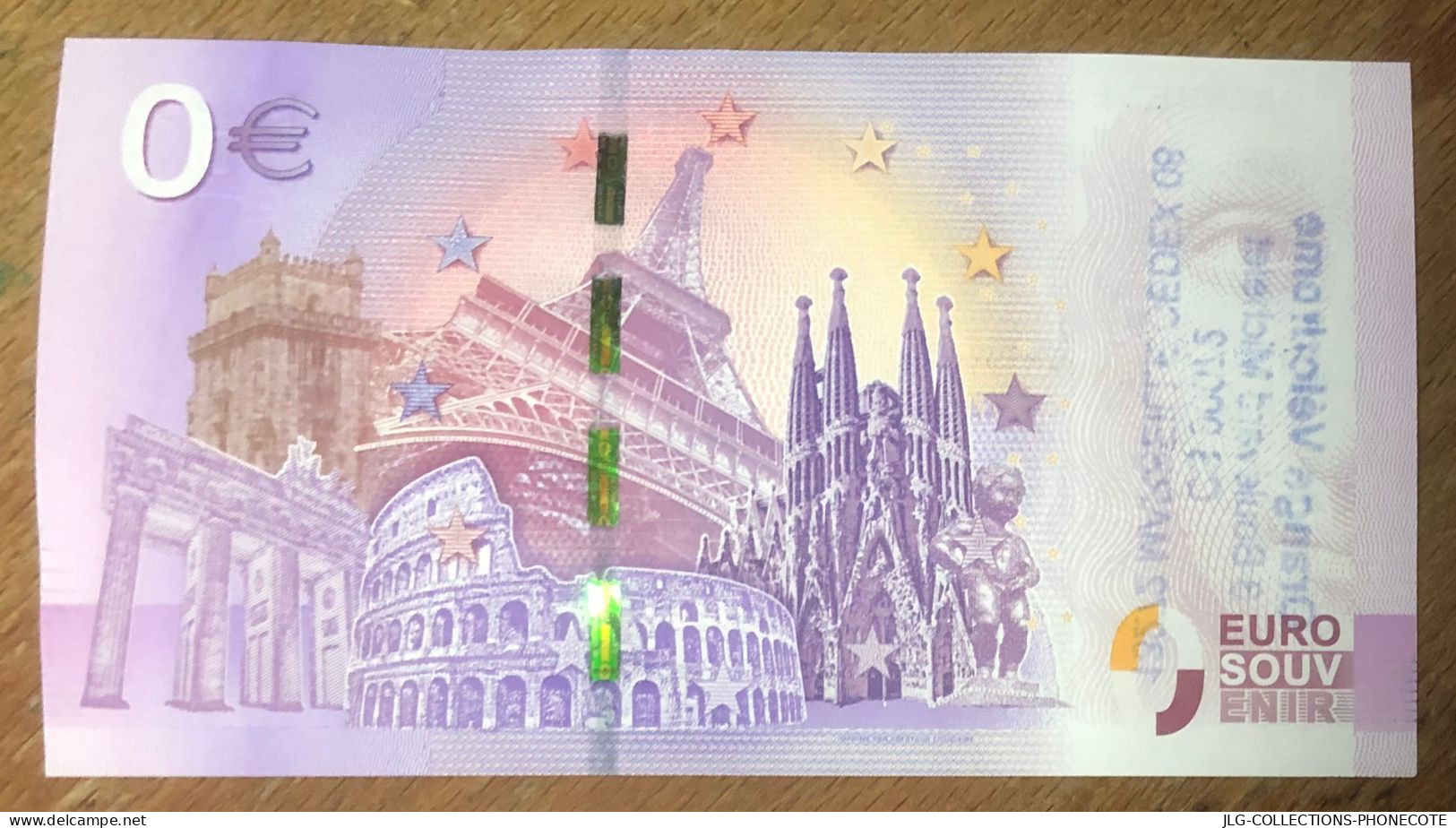 2017 BILLET 0 EURO SOUVENIR ORANGE VÉLODROME + TAMPON EURO SCHEIN BANKNOTE PAPER MONEY BANK PAPIER MONNAIE - Privatentwürfe