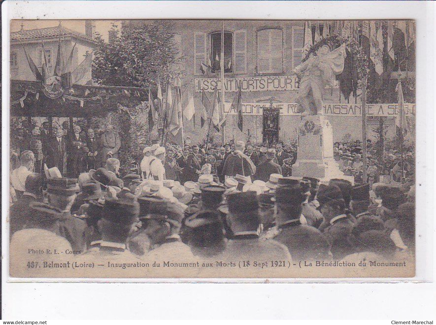 BELMONT: Inauguration Du Monument Aux Morts 1921 Bénédiction Du Monument - Très Bon état - Belmont De La Loire