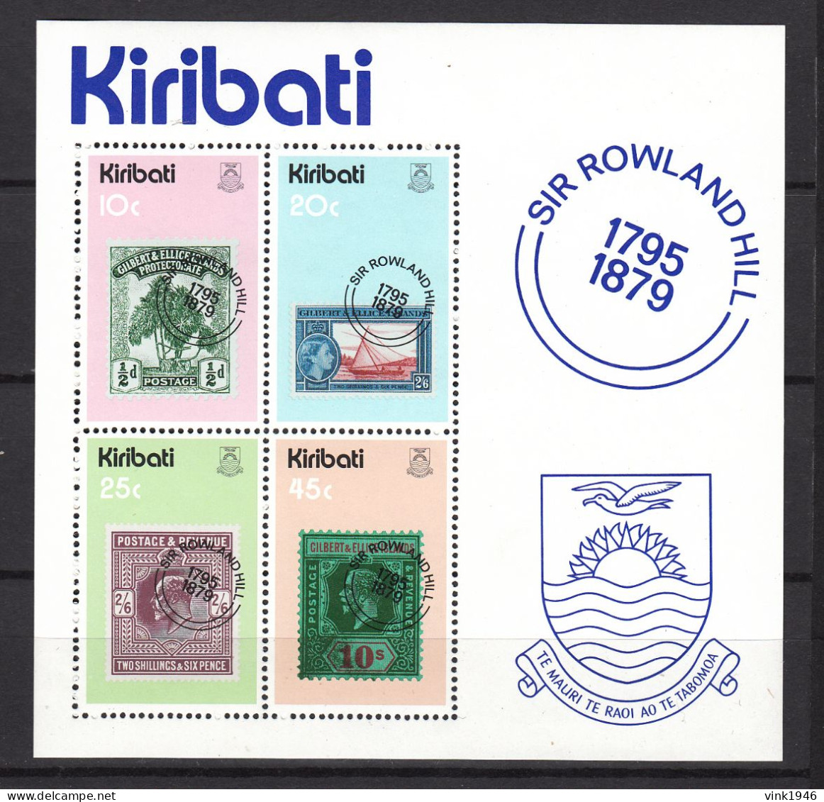 Kiribati 1979,4V In Block,Sir Rowland Hill,stamp On Stamp,MNH/Postfris(L4473)) - Post