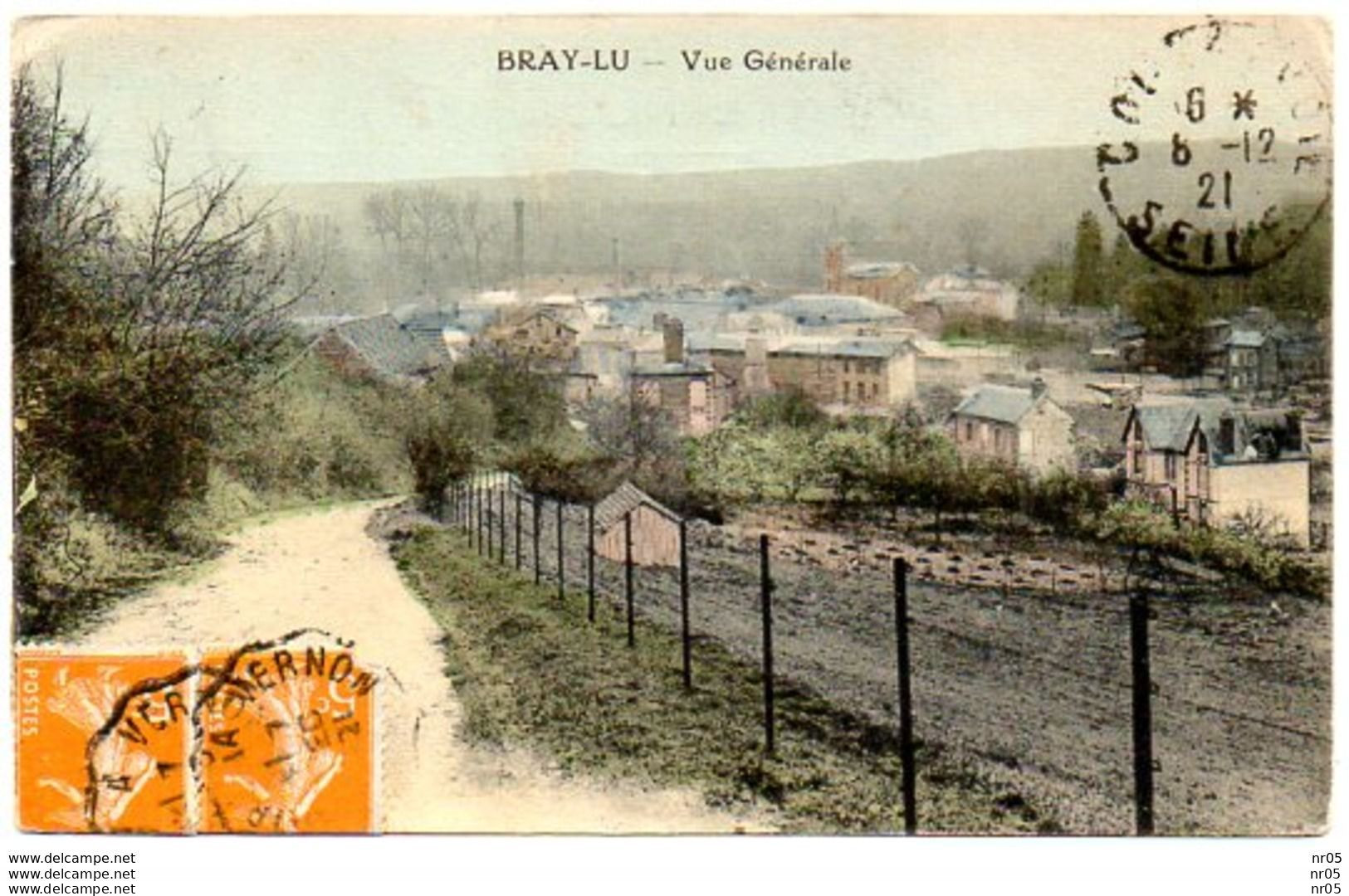 95 - BRAY - LU ( Val D'Oise )     - Vue Générale ( Colorisé ) - Bray-et-Lû