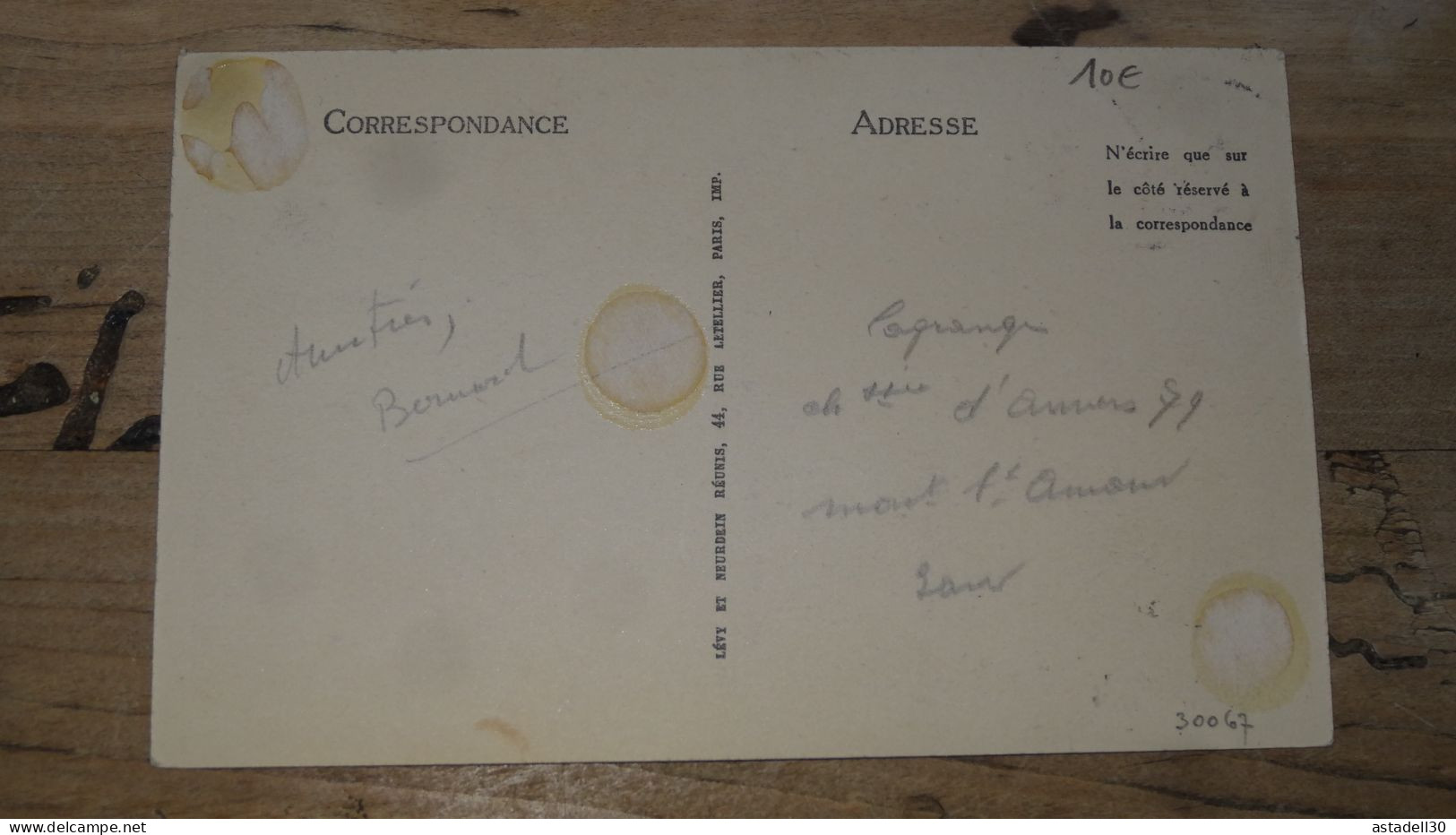 BELGIQUE , Carte Avec Une Mopitié De Timbre - 1927 ............ 240424-18720 - Briefe U. Dokumente