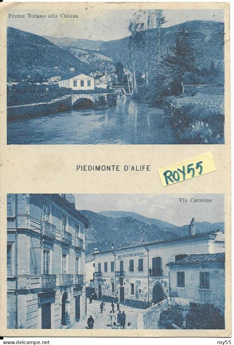 Campania-caserta-piedimonte D'alife Frazione Di Alife Vedute Via Carmine Fiume Torano Anni 30 40 (v.retro) - Sonstige & Ohne Zuordnung