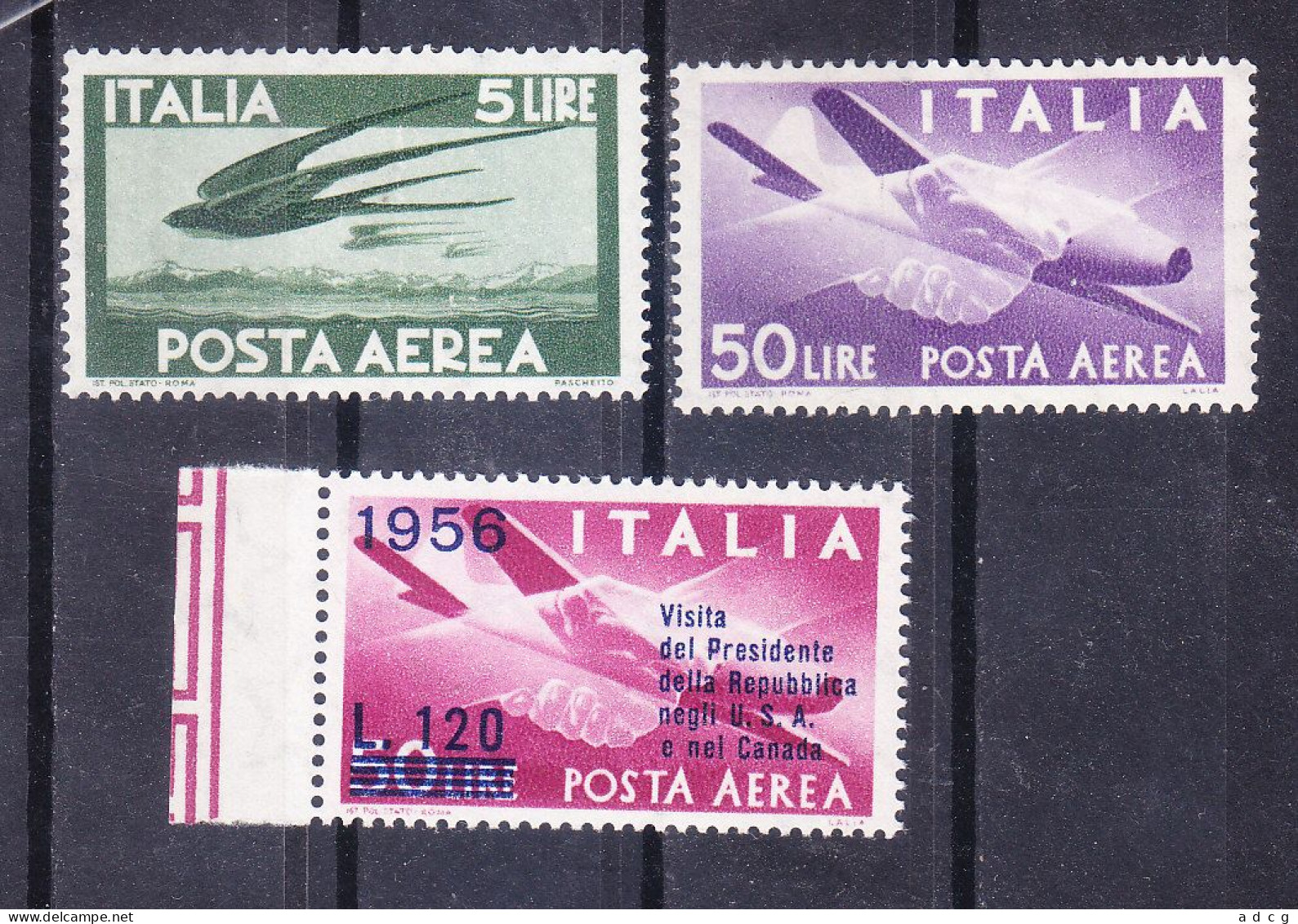 1946 DEMOCRATICA AEREA Serie Completa NUOVO Con Gronchino - Poste Aérienne