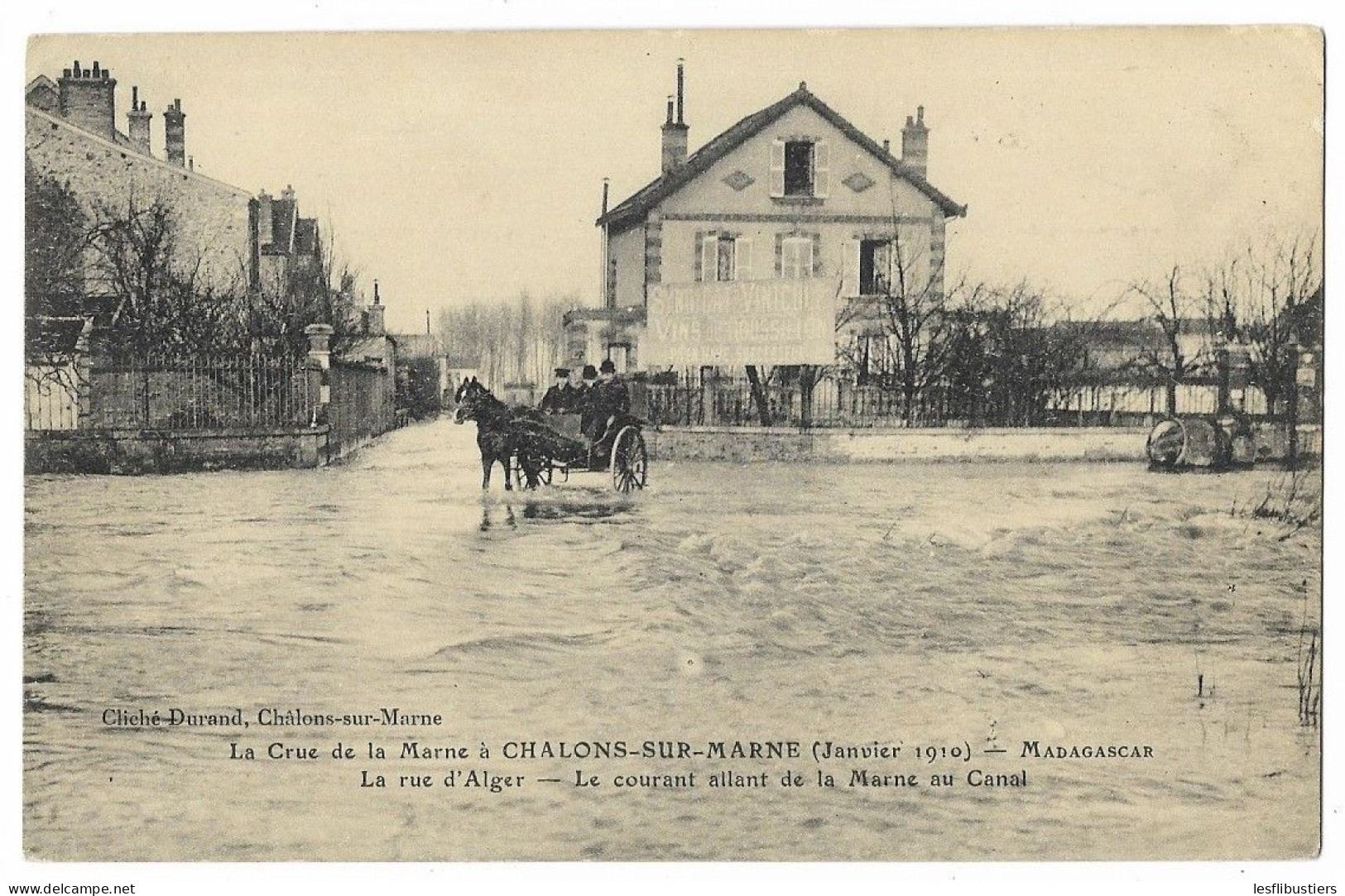 CPA 51 La Crue De La Marne à CHALONS-SUR-MARNE (Janvier 1910) - Madagascar La Rue D' Alger - Le Courant ...... - Châlons-sur-Marne