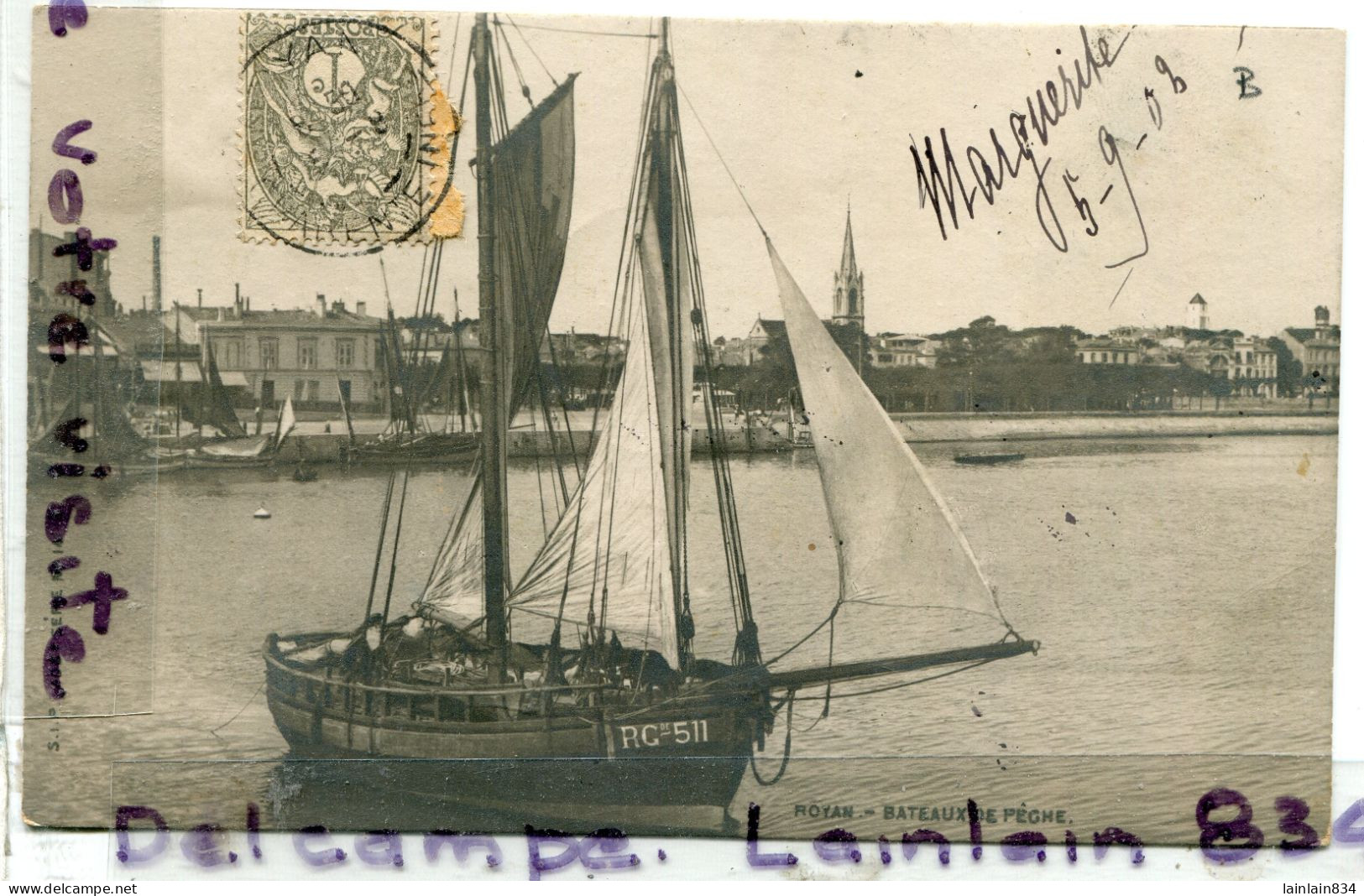 - 14 - ROYAN - Bateaux De Pêche  à Voiles, Carte Rare, épaisse, Précurseur, écrite, 1903, TTBE, Scans.. - Royan