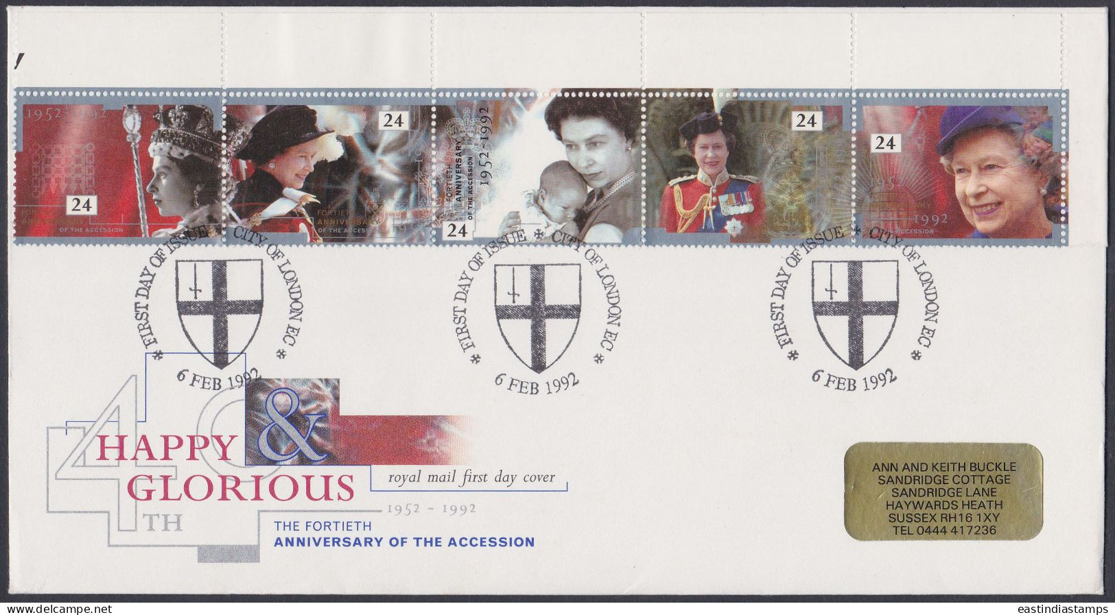 GB Great Britain 1992 FDC Queen Elizabeth II, Royal, Royalty, Pictorial Postmark, First Day Cover - Briefe U. Dokumente