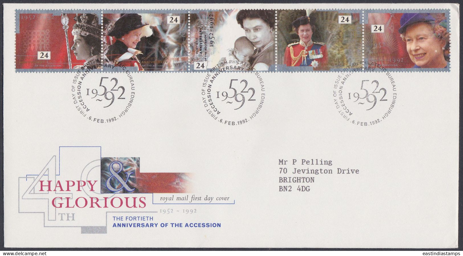 GB Great Britain 1992 FDC Queen Elizabeth II, Royal, Royalty, Pictorial Postmark, First Day Cover - Briefe U. Dokumente