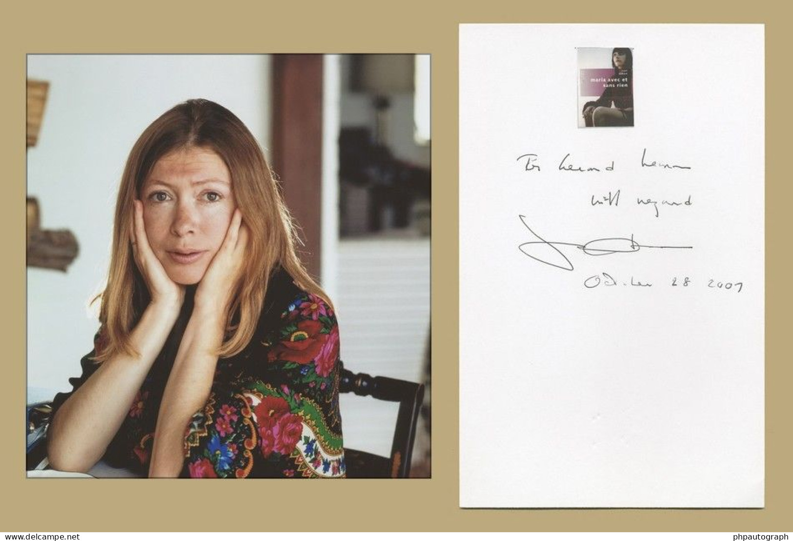 Joan Didion (1934-2021) - American Writer - Rare Signed Card + Photo - NY 2007 - Writers