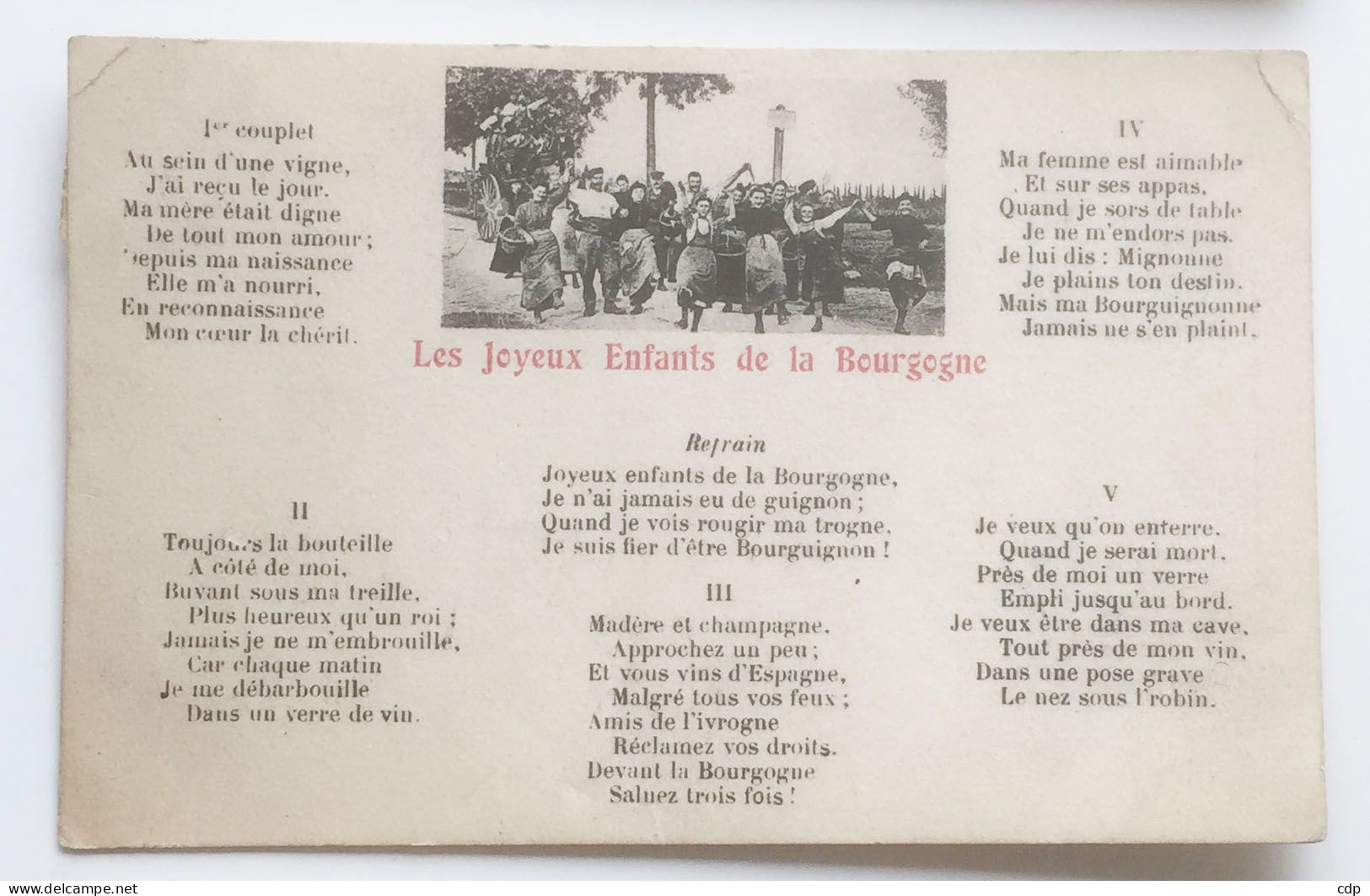 Cpa CHANSON  Les Joyeux Enfants De La Bourgogne - Musique Et Musiciens