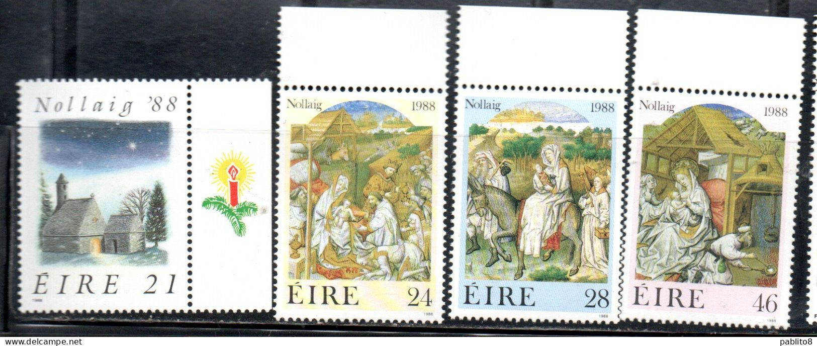 EIRE IRELAND IRLANDA 1988 CHRISTMAS ANNUNCIATION NOLLAIG NATALE NOEL WEIHNACHTEN NAVIDAD COMPLETE SET SERIE COMPLETA MNH - Unused Stamps
