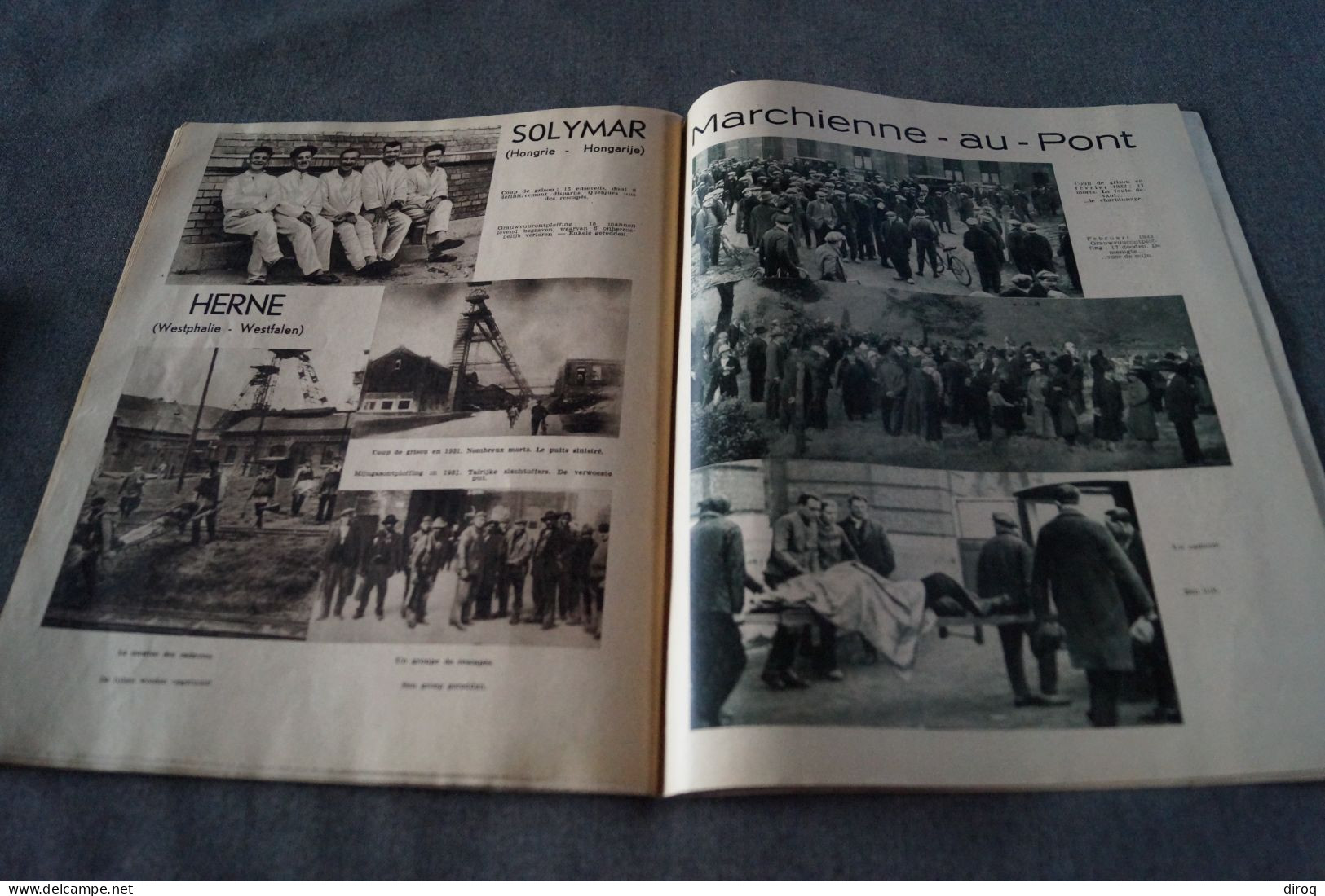 important lot,Photos,indentité,décès,revue,mine,mineurs,accident à Paturage,1934,48 pages,27,5 Cm./22 Cm.