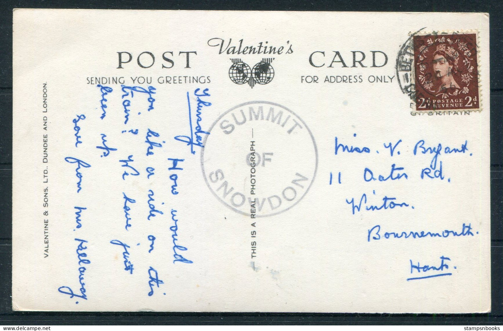 GB Wales X 2 "Summit Of Snowdon" Cachet Postcards - Briefe U. Dokumente