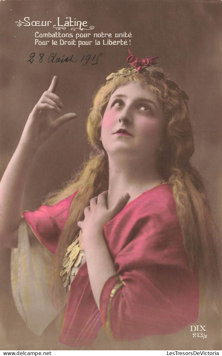 FANTAISIES - Femmes - Femme - Soeur Latine - En Robe - Colorisé - Carte Postale Ancienne - Women