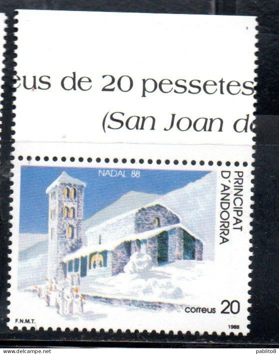 ANDORRE PRINCIPAT ANDORRA 1988 CHRISTMAS NATALE NOEL WEIHNACHTEN NAVIDAD 20p MNH - Ongebruikt