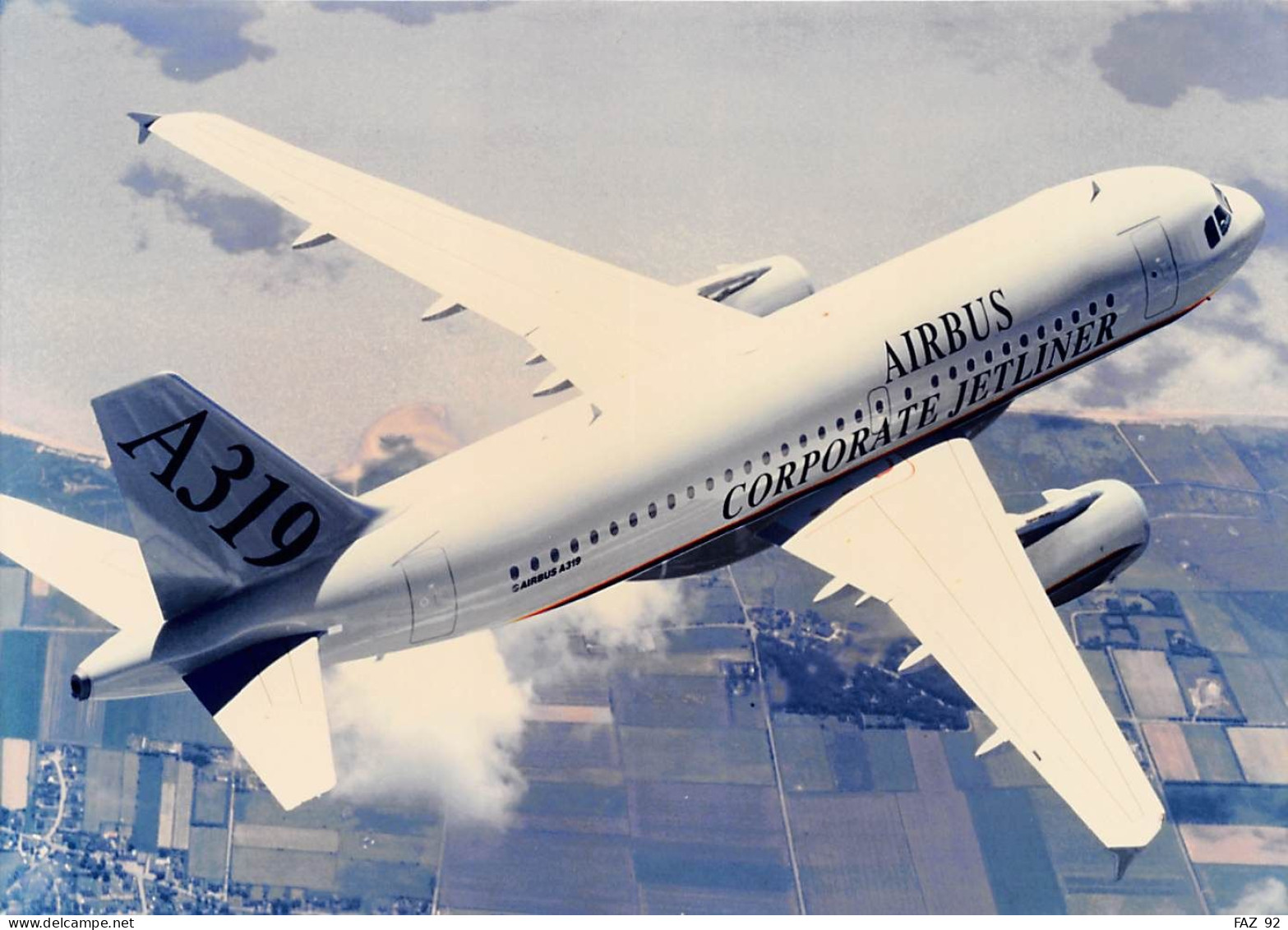 Airbus A319CJ Corporation Jetliner - +/- 180 X 130 Mm. - Photo Presse Originale - Aviation