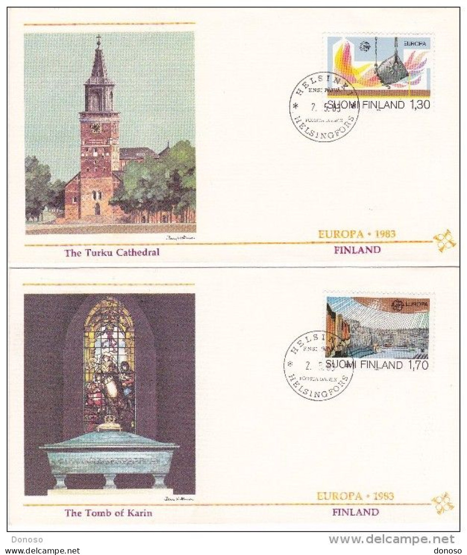 FINLANDE 1983 2 FDC EUROPA CATHEDRALE Yvert 890-891 - FDC