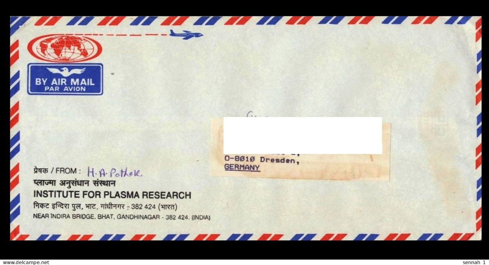 Indien / India: Absenderfreistempel / Meter Cancel Gandhinagar [Institute For Plasma Research], 1995 - Physik