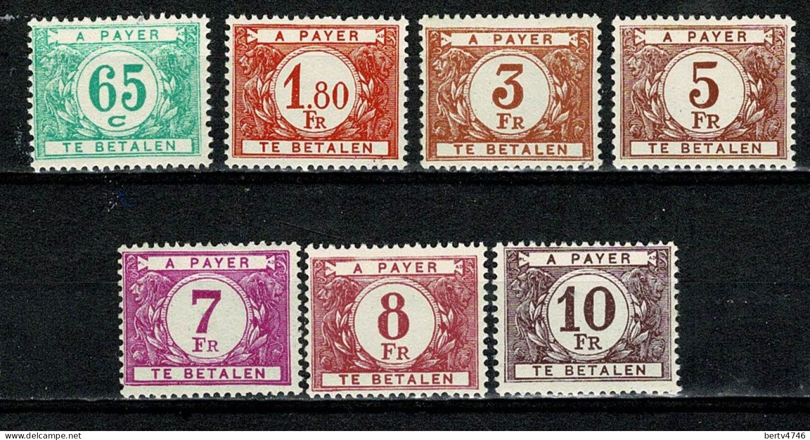 Belg. 1948 TX 56**, 58**, 60**, 62**, 63**, 64**, 65** MNH - Sellos