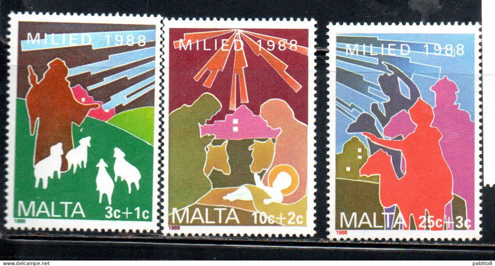 MALTA 1988 CHRISTMAS NATALE NOEL WEIHNACHTEN NAVIDAD NATAL COMPLETE SET SERIE COMPLETA MNH - Malta