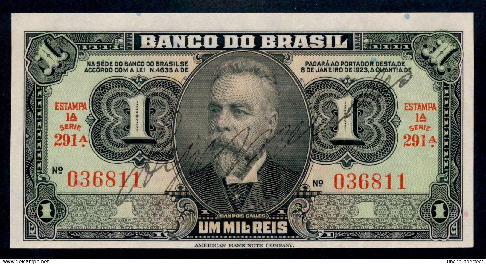 Brésil P 131a (1944) 1 MIL REIS - UNC - Série 291 N° 036811 RARE!!! - Brasil