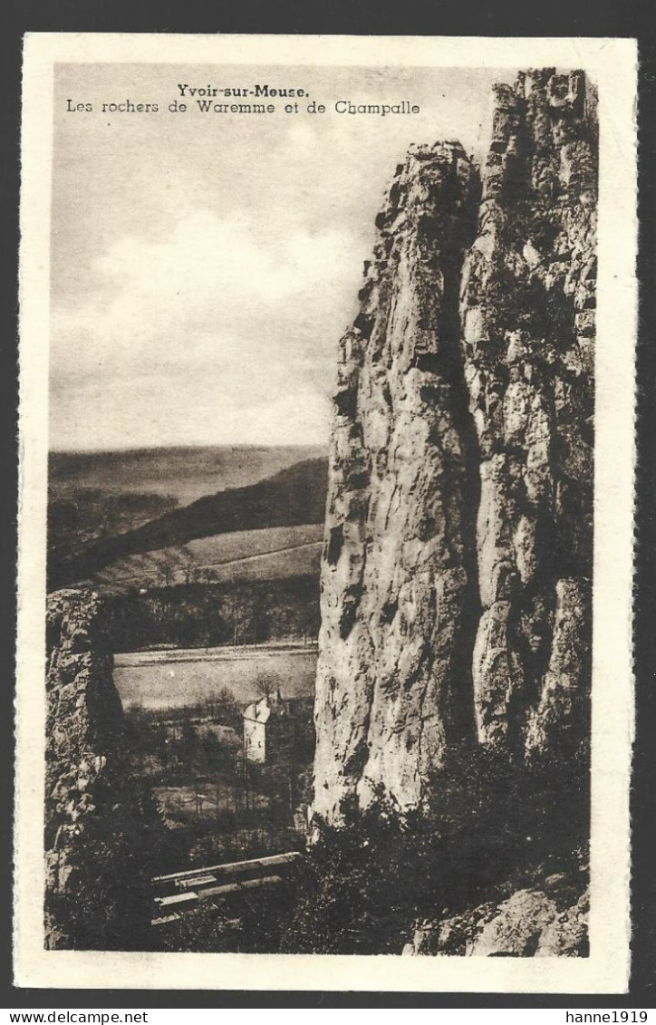 Yvoir Sur Meuse Les Rochers De Waremme Et De Champalle Cachet 1946 Yvoir - Yvoir