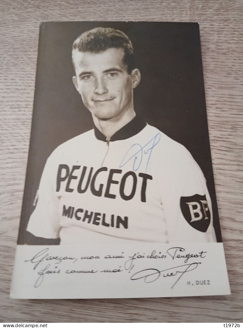 Autograph Cyclisme Cycling Ciclismo Ciclista Wielrennen Radfahren DUEZ HENRI (Peugeot-Michelin 1967) - Radsport