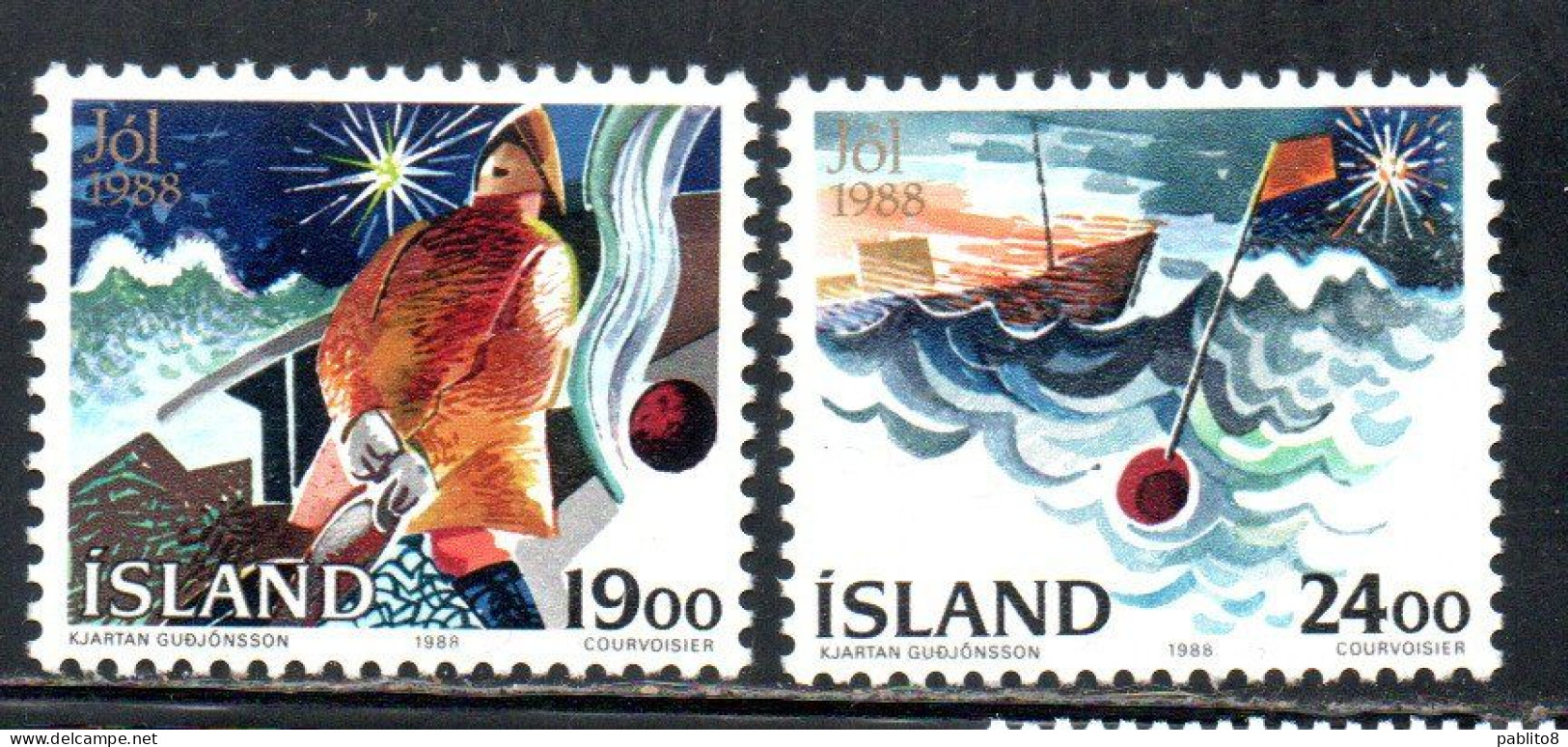 ISLANDA ICELAND ISLANDE ISLAND 1988 CHRISTMAS NATALE NOEL WEIHNACHTEN NAVIDAD JOL COMPLETE SET SERIE COMPLETA MNH - Ungebraucht