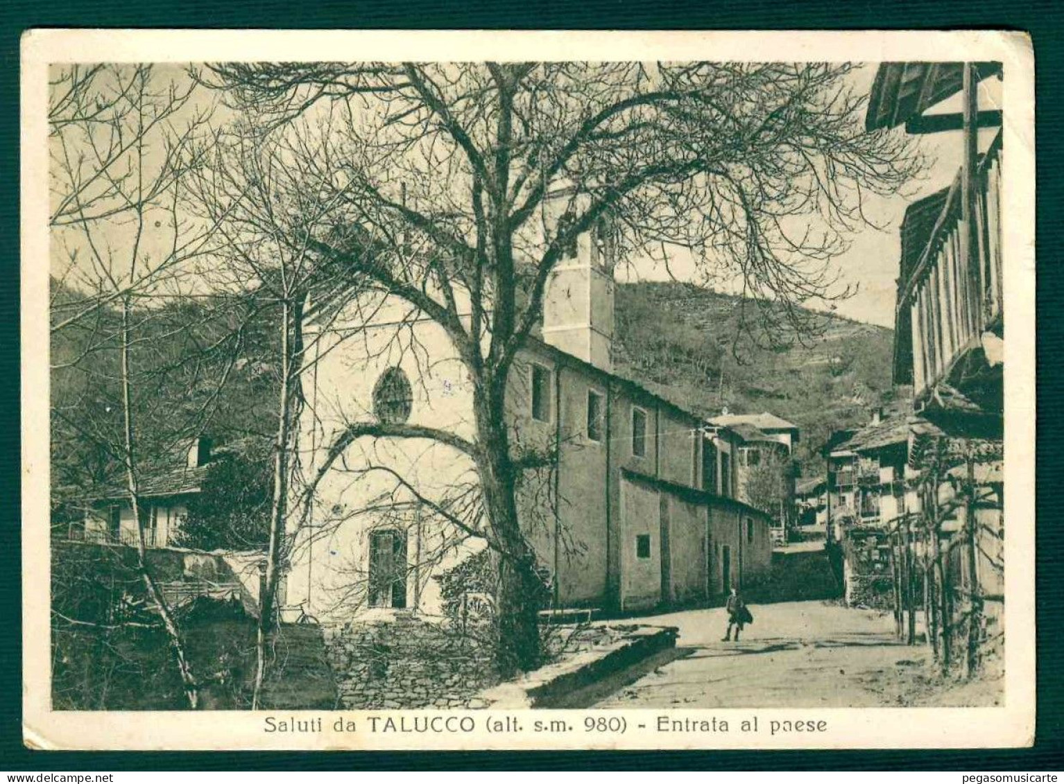 BF047 SALUTI DA TALUCCO - ENTRATA AL PAESE ANIMATA - FRAZIONE PINEROLO TORINO 1957 - Autres & Non Classés