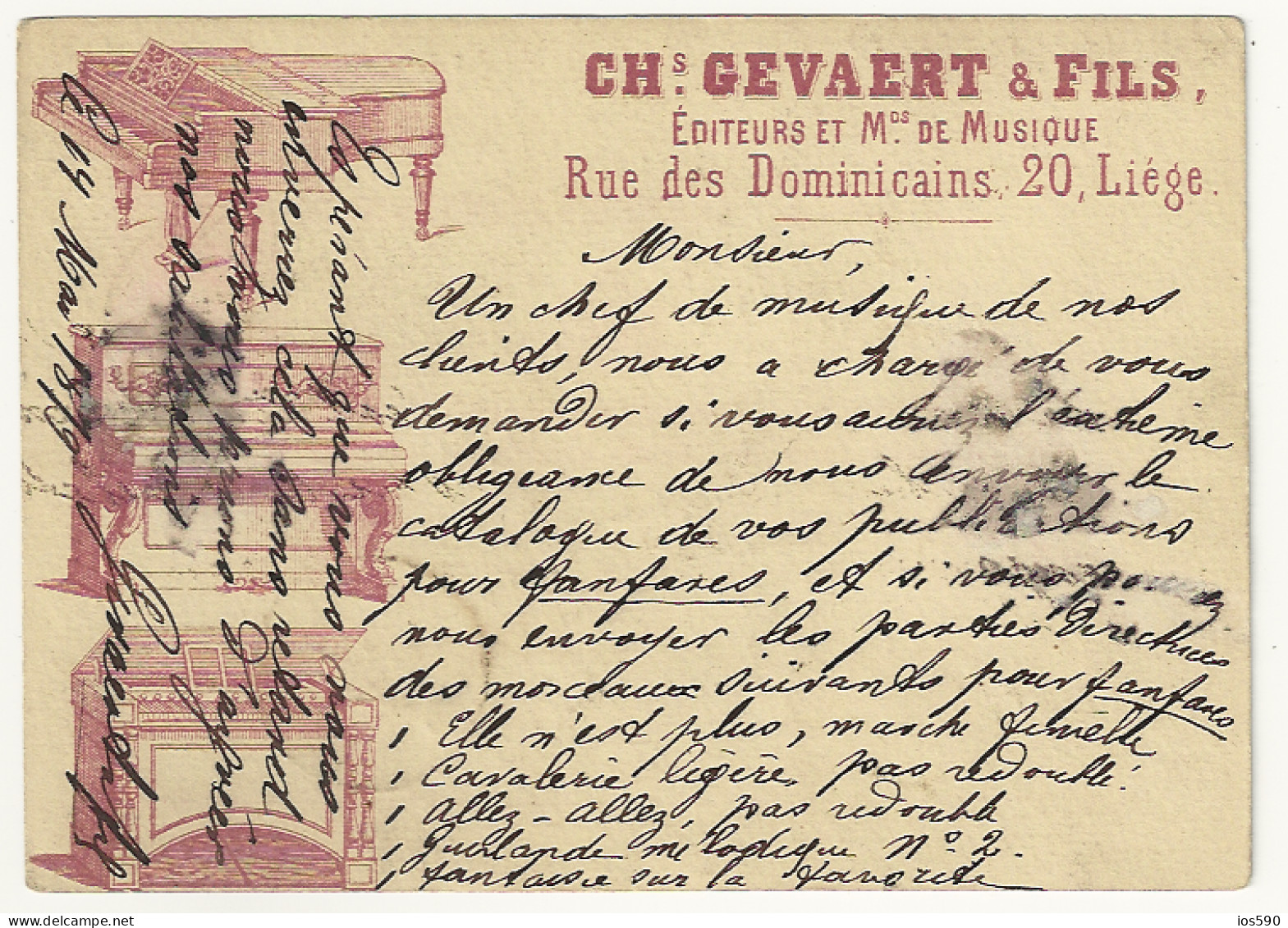 CPA - CH.GEVAERT Et FILS .Éditeurs De Musique 20 Rue Des Dominicains.1879 !!! - Otros & Sin Clasificación