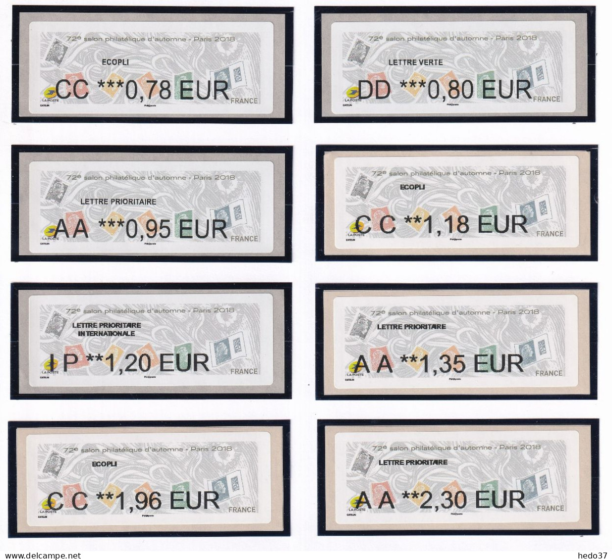 France Timbres De Distributeurs N°1244 - 8 Ex. - Neuf ** Sans Charnière - TB - 2010-... Viñetas De Franqueo Illustradas