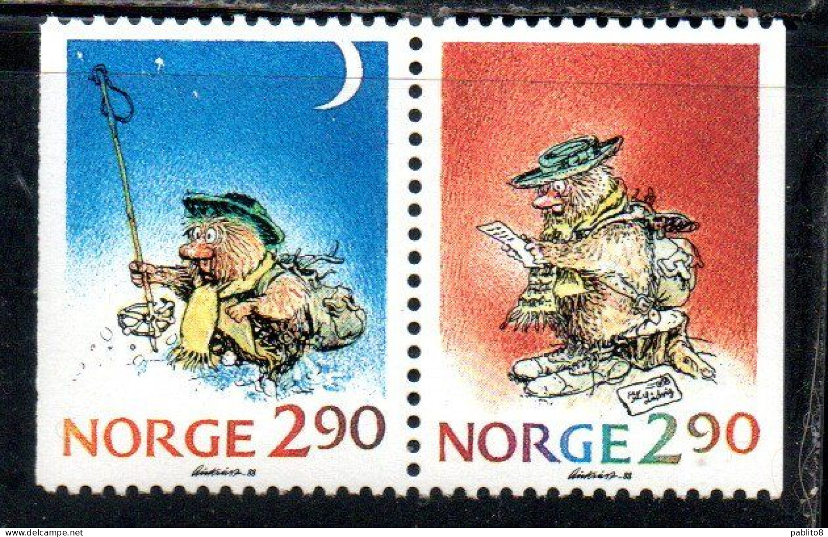 NORWAY NORGE NORVEGIA NORVEGE 1988 CHRISTMAS NATALE NOEL WEIHNACHTEN NAVIDAD COMPLETE SET SERIE COMPLETA MNH - Neufs