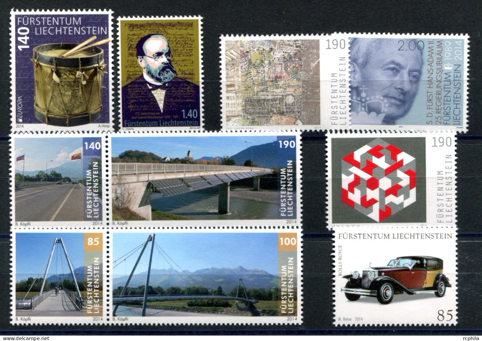 RC 27555 LIECHTENSTEIN 2014 LOT DE TIMBRES SF 14,60 VENDU EN DESSOUS DE LA FACIALE NEUFS ** MNH TB - Ongebruikt