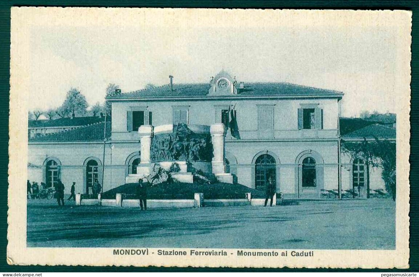 BF050 MONDOVI' CUNEO - STAZIONE FERROVIARIA - MONUMENTO AI CADUTI - RAILWAYS STATION 1930 CIRCA - Autres & Non Classés