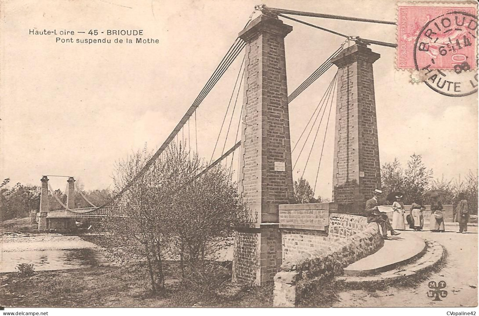 BRIOUDE (43) Pont Suspendu De La MOTHE En 1906 - Brioude