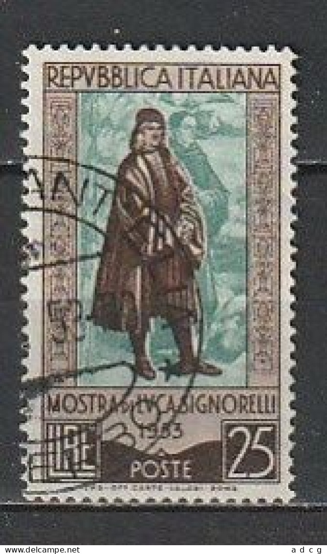 1953 SIGNORELLI  25 Lire USATO - 1946-60: Afgestempeld